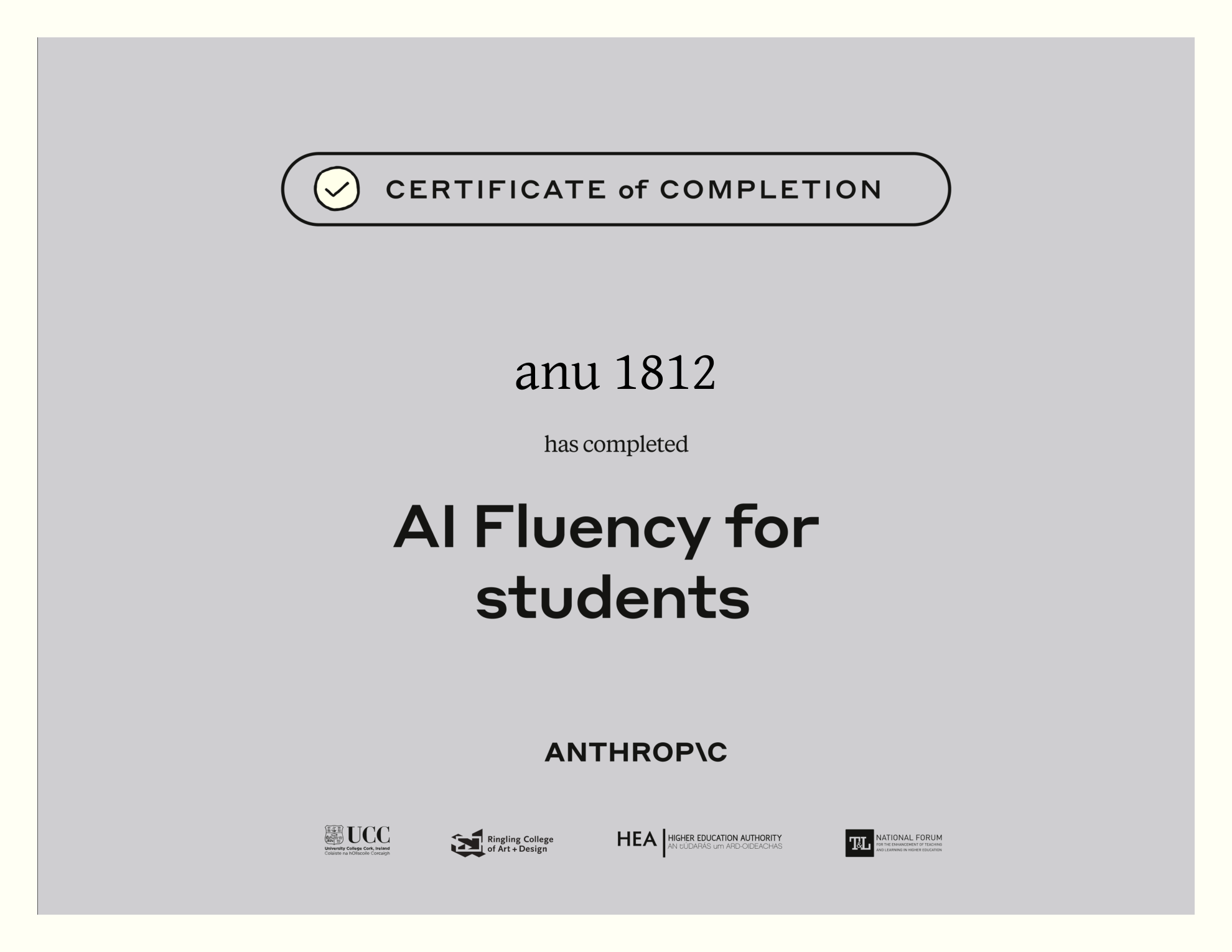 AI Fluency For Students Certificate