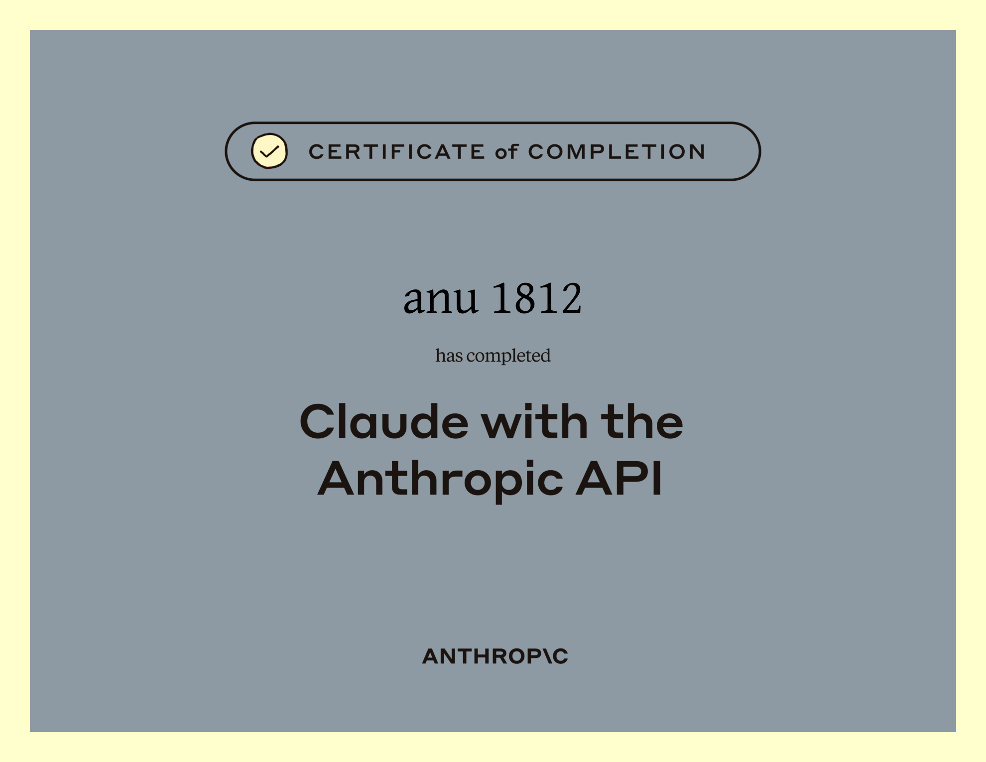 Building With Claude API Certificate