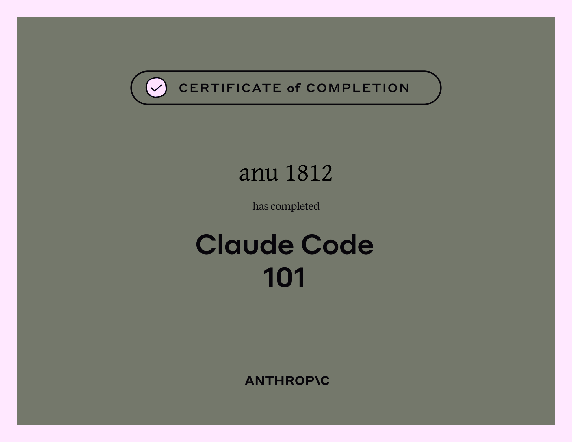 Claude Code 101 Certificate