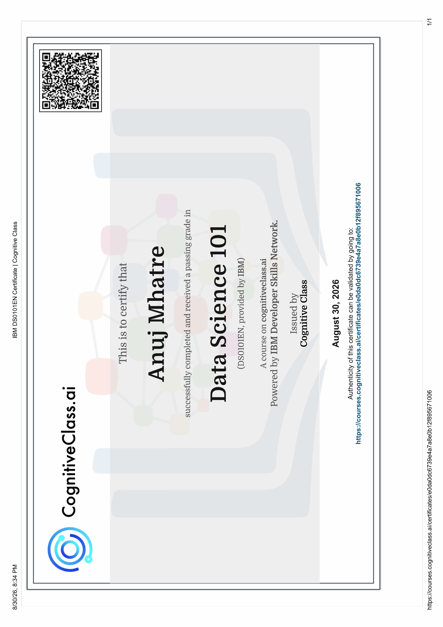 Data Science 101 Certificate