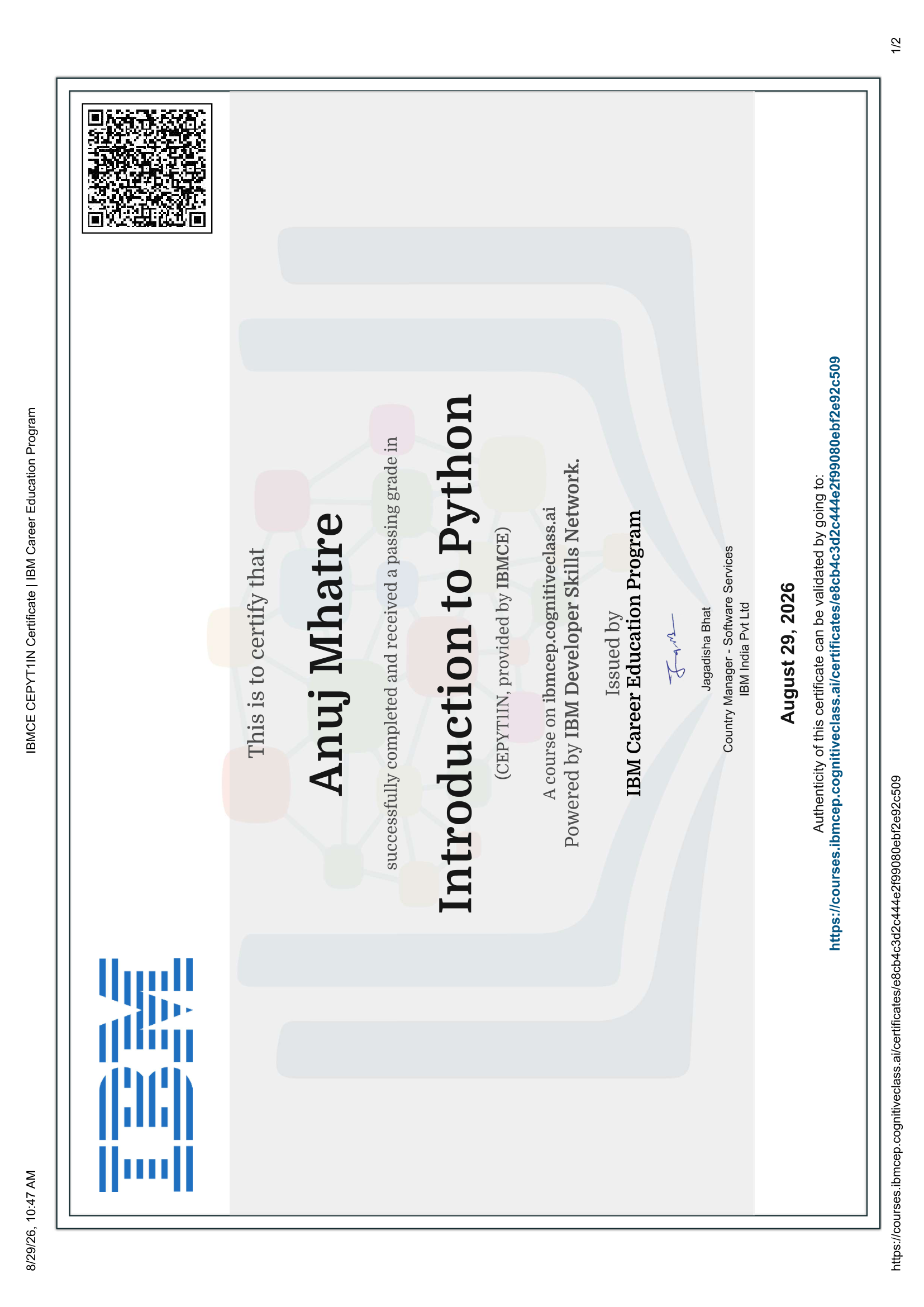 Introduction to Python - IBM
