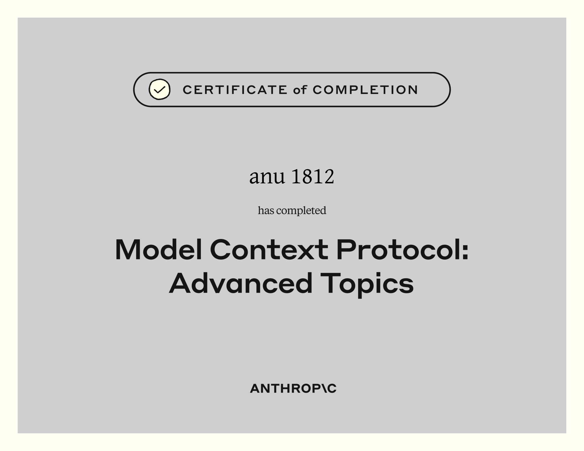 Model Context Protocol - Advanced Topics Certificate